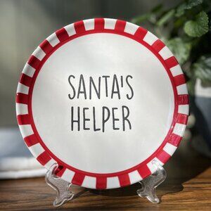 Holiday time Christmas Plate 7" Santa's Helper